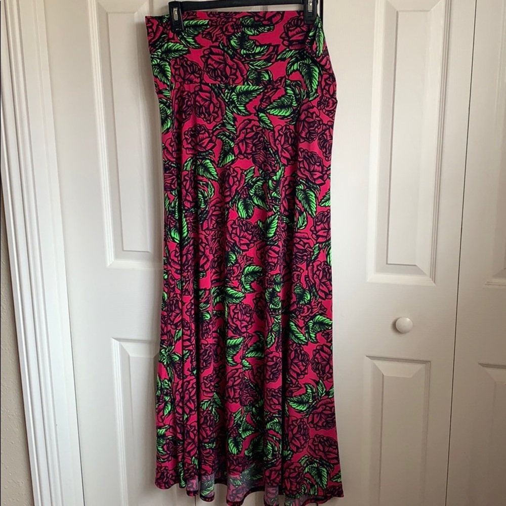 Lularoe Rose Print Maxi Skirt